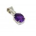 Pendant handcrafted 925 sterling silver natural purple amethyst stone B 804